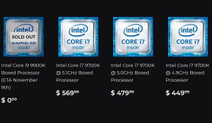 全核5.1GHz的i7-9700K开售 3900元你愿意买么？