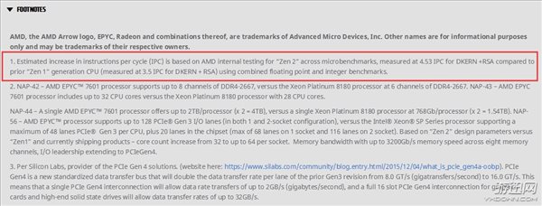 AMD秀7nm Zen 2架构IPC性能：比Zen 1提升近30％