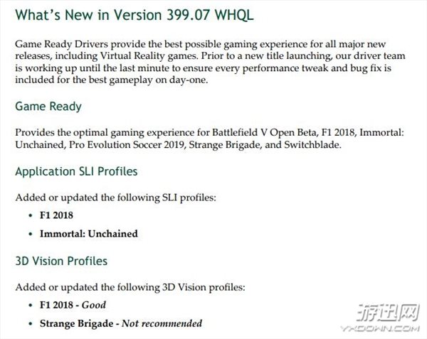 NV新驱动 为战地5测试版及F1 2018等6款游戏优化