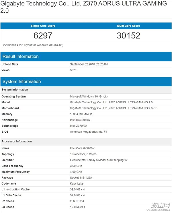 Intel第九代i9、i7及i5跑分曝光：性能稳超AMD