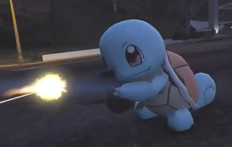 《GTA5》宝可梦MOD：杰尼龟开枪扫射，小火龙街头斗殴