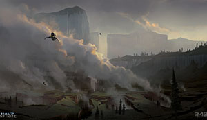 343分享《光环无限》武器、场景设计图 山谷烟雾缭绕