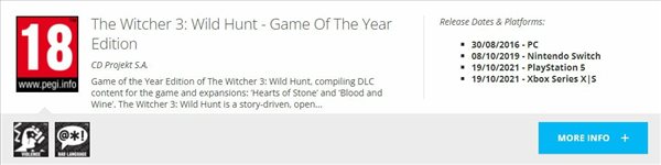 次世代版《巫师3》欧洲PEGI评级过审 或将公布发售日游迅网www.yxdown.com