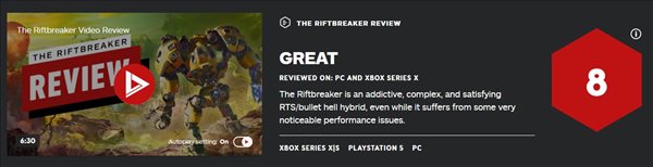 《银河破裂者》IGN 8分 令人上瘾、RTS弹幕完美结合