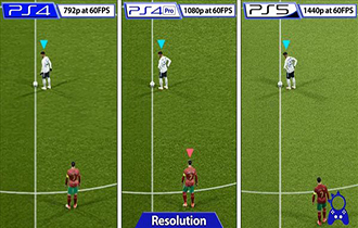 PS版《eFootball2022》画面对比 球员建模纹理不行