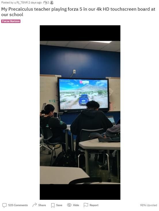 外国老师课堂玩《极限竞速：地平线5》引热议 Xbox发文调侃