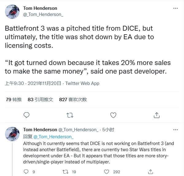 网传《星球大战：前线3》项目无了 EA因开发成本否决