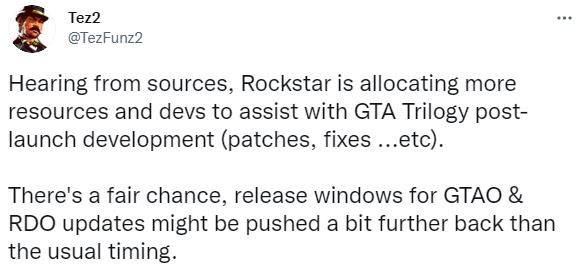 传R星集中精力完善《GTA三部曲》 将推迟GTAOL更新