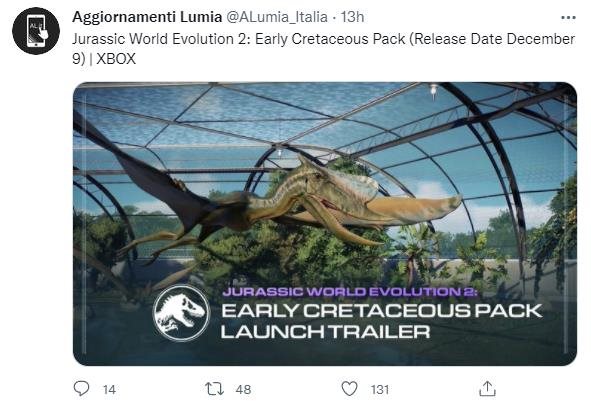 传《侏罗纪世界：进化2》新DLC将追加翼龙 12.9上线