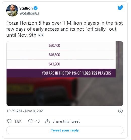 《极限竞速：地平线5》售前玩家超百万 有望创新纪录