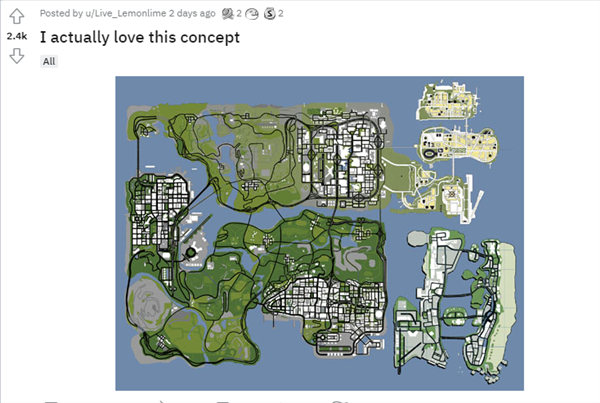 玩家整合GTA4、圣安地列斯、罪恶都市地图 无缝衔接