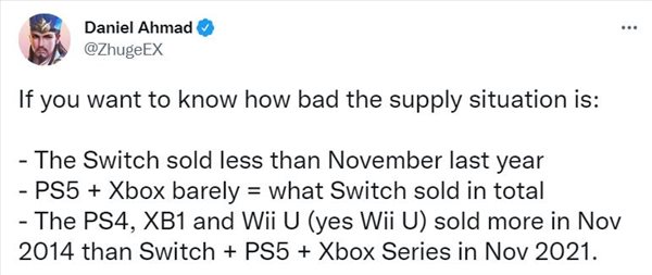 NPD美国11月游戏主机销量概况 Swith稳居榜首不动摇