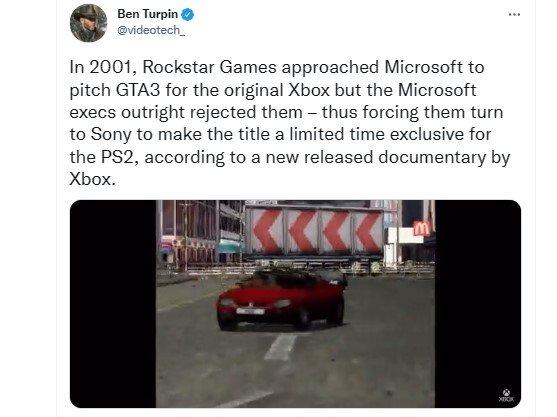 R星曾想让《GTA3》成XBOX独占作品 但被微软拒绝！
