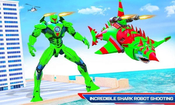 变形机器人鲨鱼机器人robotsharkattack