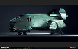 设计师分享《赛博2077》概念艺术图 军事重型飞行器