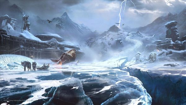 《战神：诸神黄昏》新概念图 冰冻的世界蛇和提尔头盔