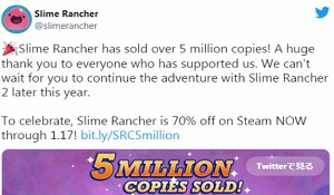 《史莱姆牧场》销量已突破500万 Steam限时3折特惠