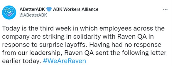 你继续我不管！Raven罢工第三周，动视暴雪仍未妥协