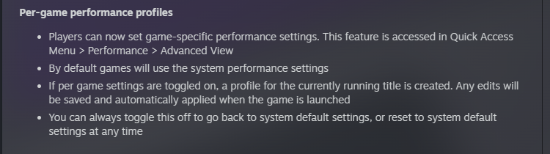 V社推送Steam Deck系统更新 支持调整游戏性能配置