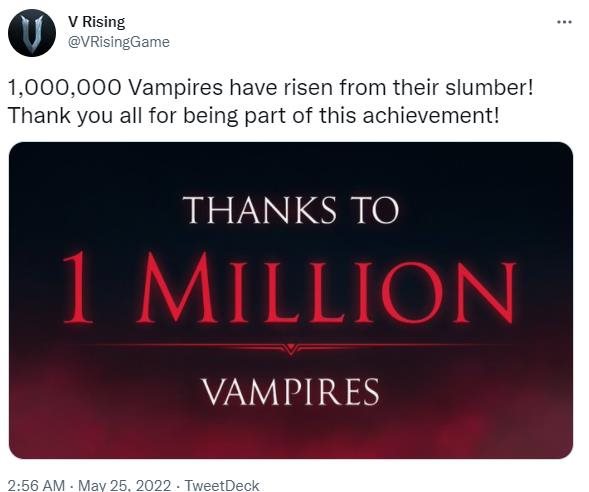 《吸血鬼崛起》发售不足10日销量突破百万 感谢玩家支持