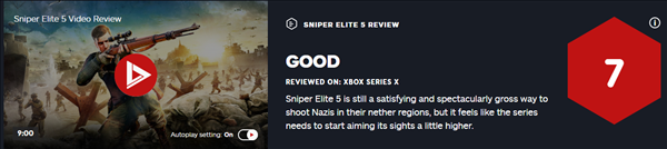 《狙击精英5》IGN 7分 更像是增量升级，而非大变革