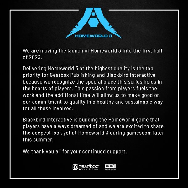 Gearbox《家园3》官宣延期 跳票至2023年上半年发售