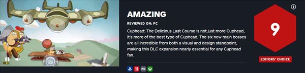 《茶杯头》DLC“最后的美食”IGN 9分 设计角度出彩