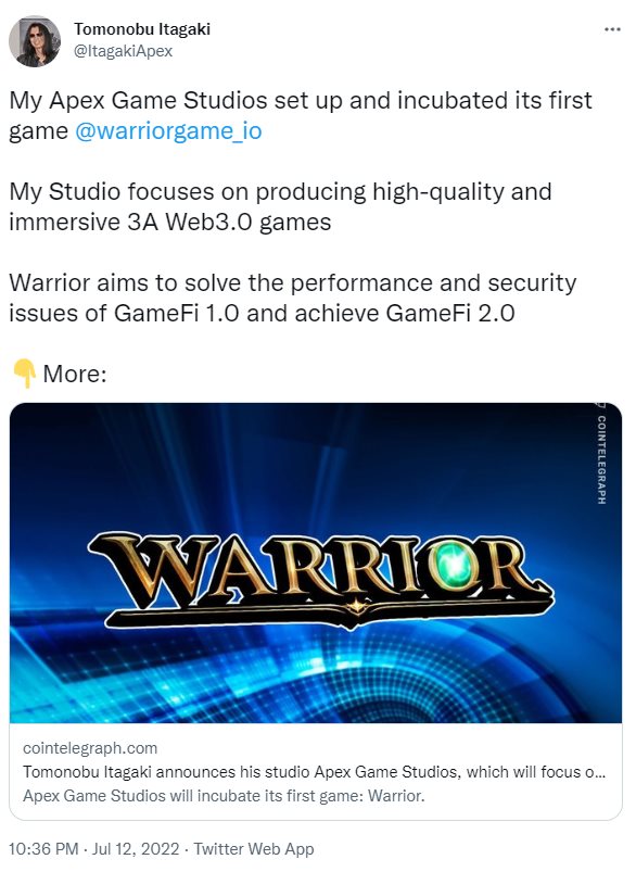 死或生设计师官宣新作 《Warrior》明年Q1登陆PC