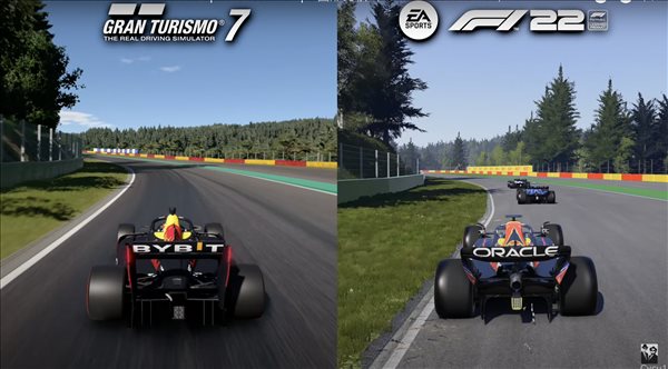 《F1 22》vs《GT7》画面对比 卧龙凤雏，各有优劣