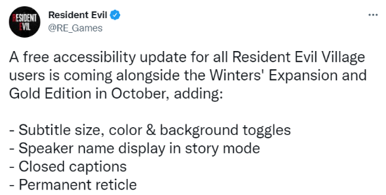 《生化危机8》10月推出免费更新 与新DLC同步登陆