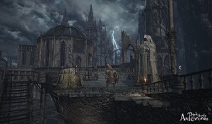 《黑暗之魂3》“远古王座”MOD截图 气势磅礴的古堡